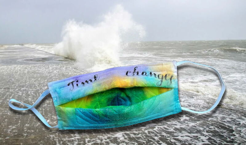 Hope, Fotocollage, FFP2-Maske, Gesundheit, Klimawandel, Lebenswandel
