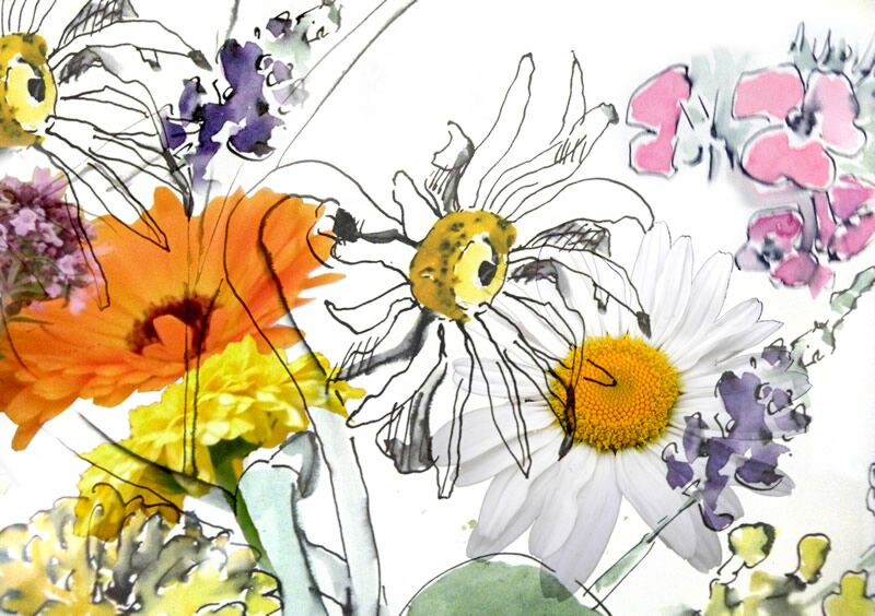 Blumen, Illustration, Collage