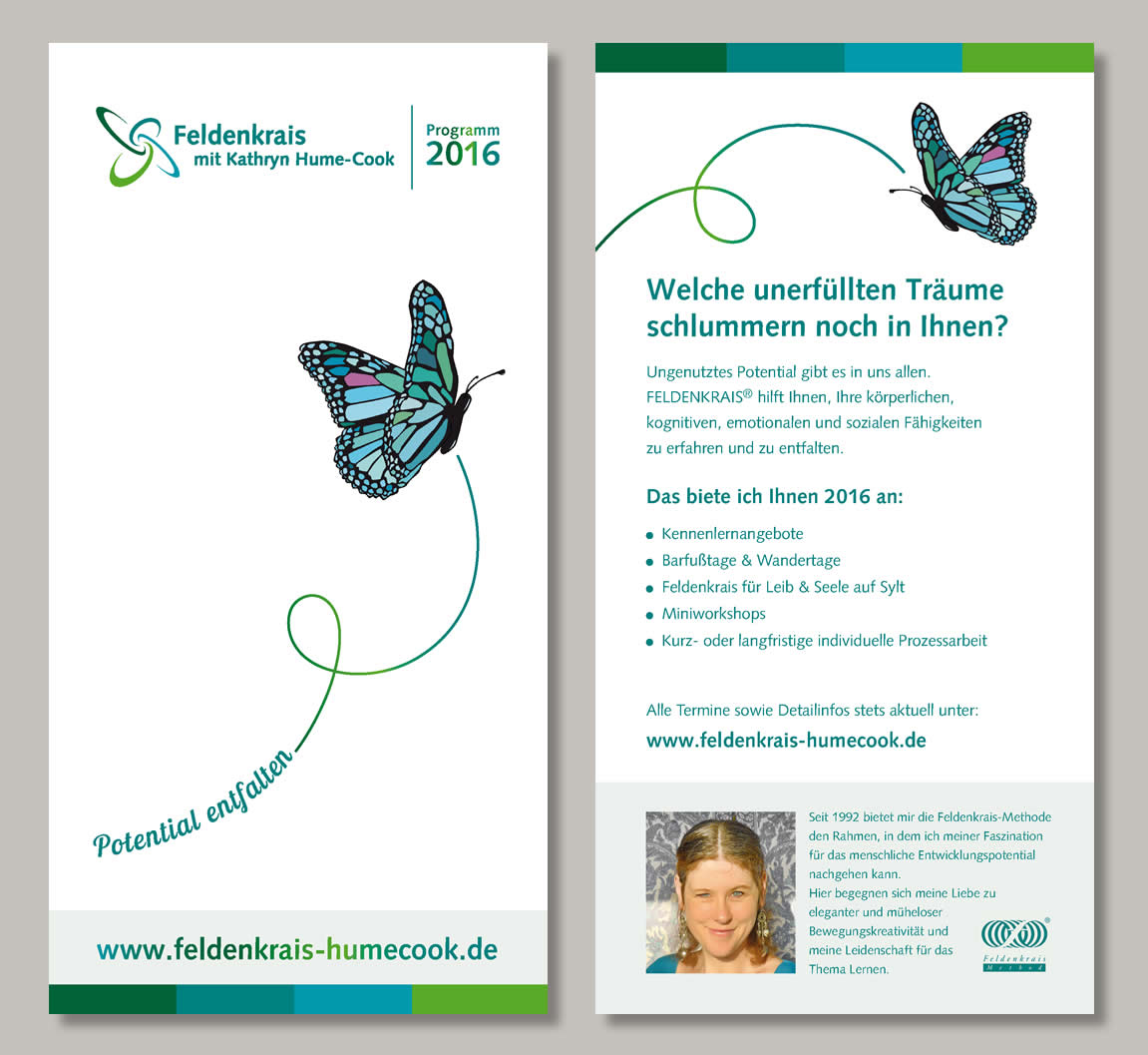 2-seitiger Flyer gestaltet von Elisabeth Steuernagel, Büro für GrafikDesign und Illustration in Hamburg