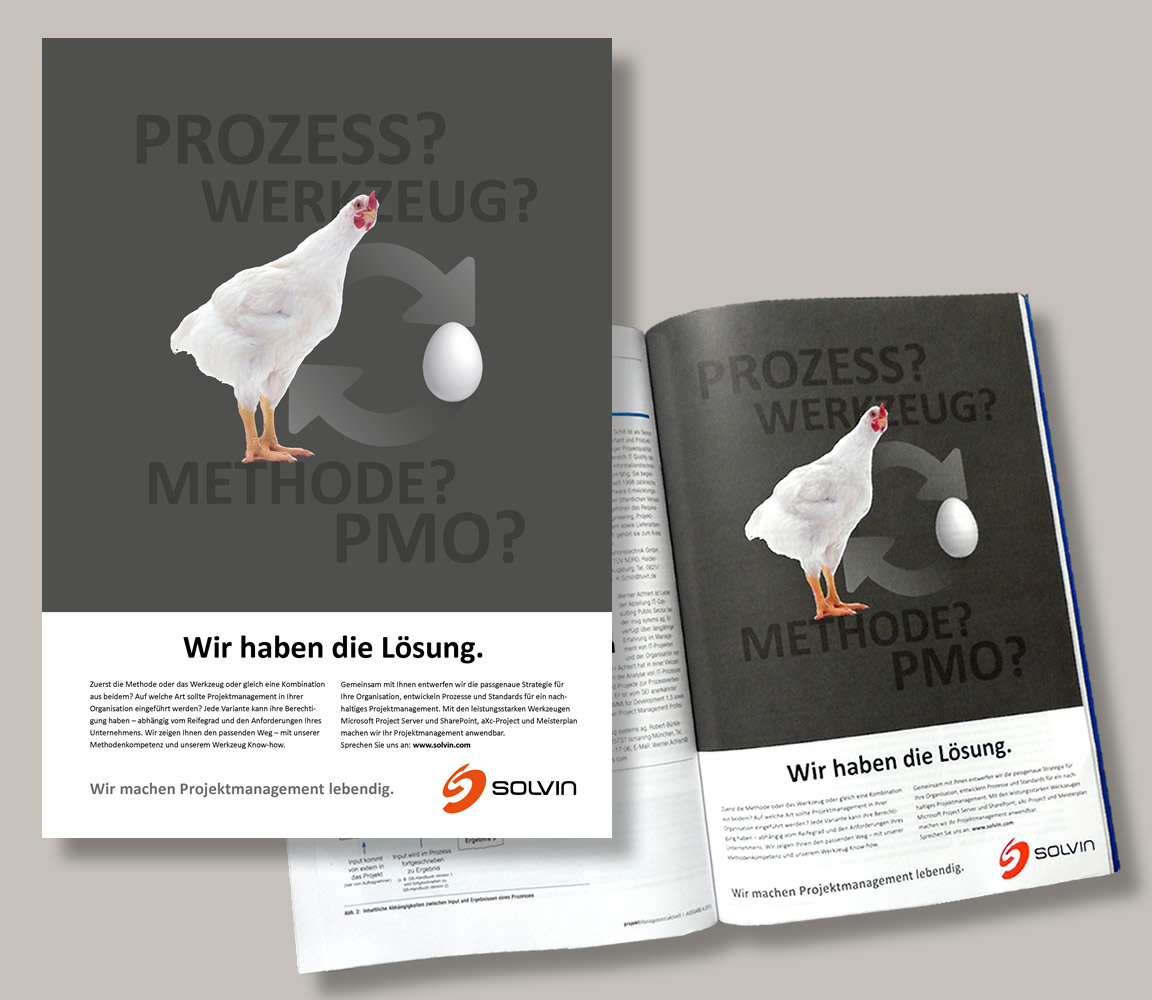 Ganzseitige Anzeige für ein Fachmagazin, Gestaltung von Elisabeth Steuernagel, Büro für GrafikDesign und Illustration, Hamburg